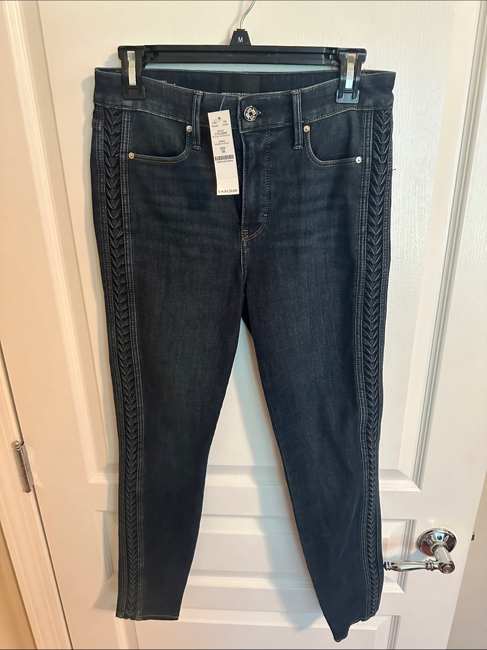Whitehouse Black Market- NWT- Skinny Jeans with Decorative Side Braid